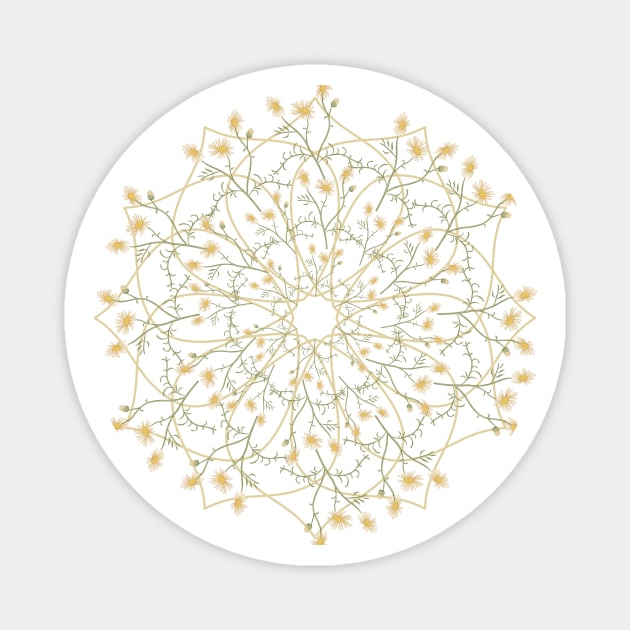 Mandala with Chamomile flowers Magnet by ariverde